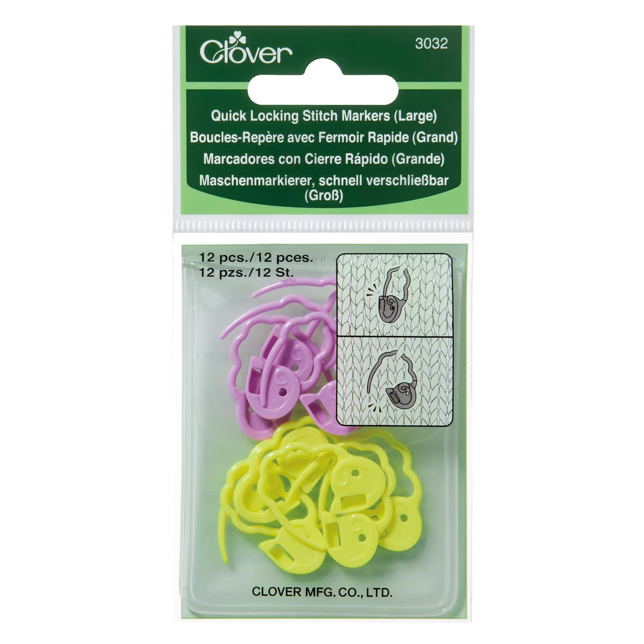 Clover&#xAE; Quick-Locking Stitch Markers, Large